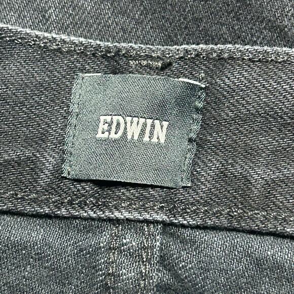 Edwin Women's CAi Straight Leg Ripped Distressed Black Denim Jeans 27 New - Picture 11 of 11